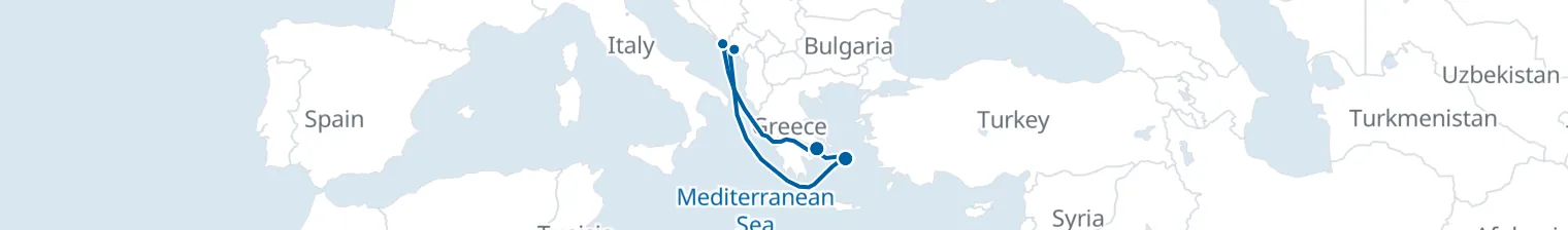Route map of Sunbaked Labyrinth – Adriatic’s Hidden Gems