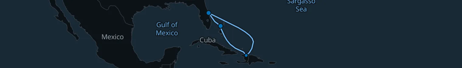 Route map of Tropical Escape – Labadee & Coco Cay