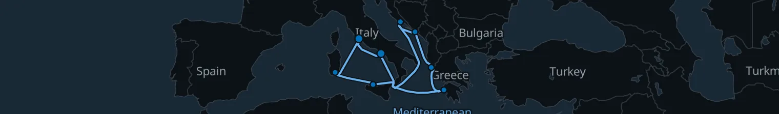Route map of Sicilian Labyrinth – Adriatic’s Veins