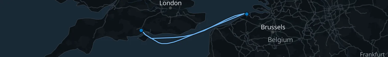Routenkarte von 3-Nächte-Kreuzfahrt ab Southampton