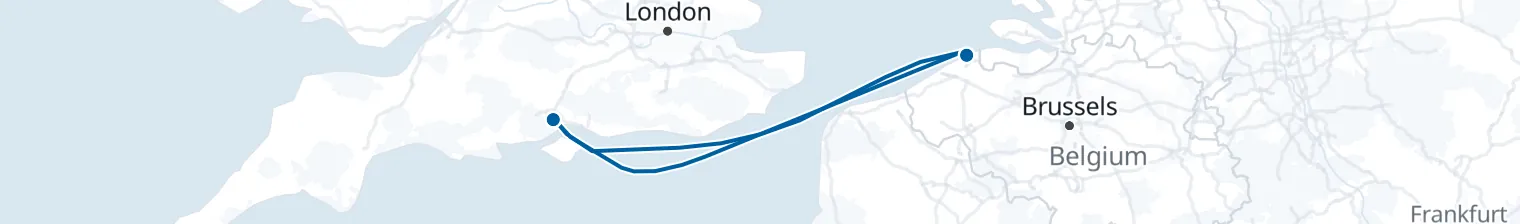 Routenkarte von 3-Nächte-Kreuzfahrt ab Southampton
