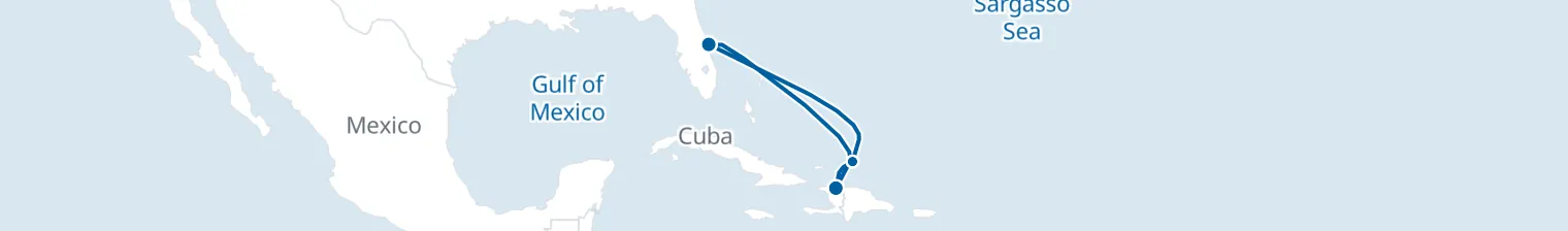 Route map of Turkish Tide – Grand Turk & Labadee