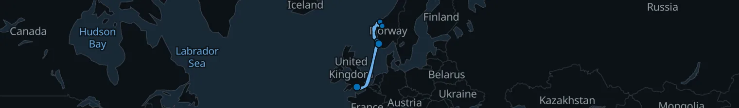 Route map of Fjords’ Silver Thread – Norway’s Coastal Lace