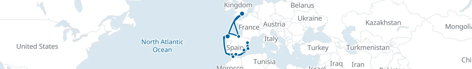 Route map of Saffron Spice Run – Andalusia & Tangier