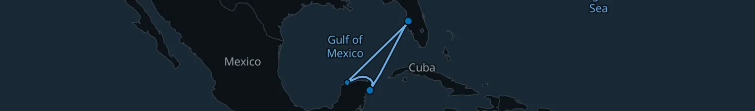 Route map of Sun-Kissed Retreat – Progreso & Cozumel