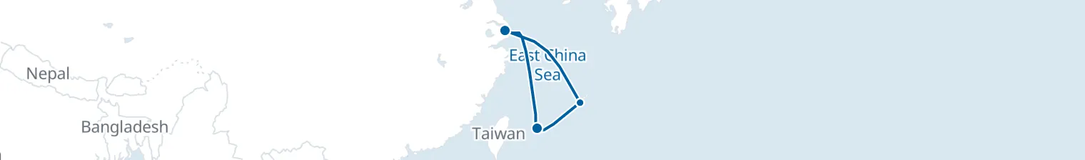 Route map of Tideborn Silk – Ryukyu’s Secret Isles