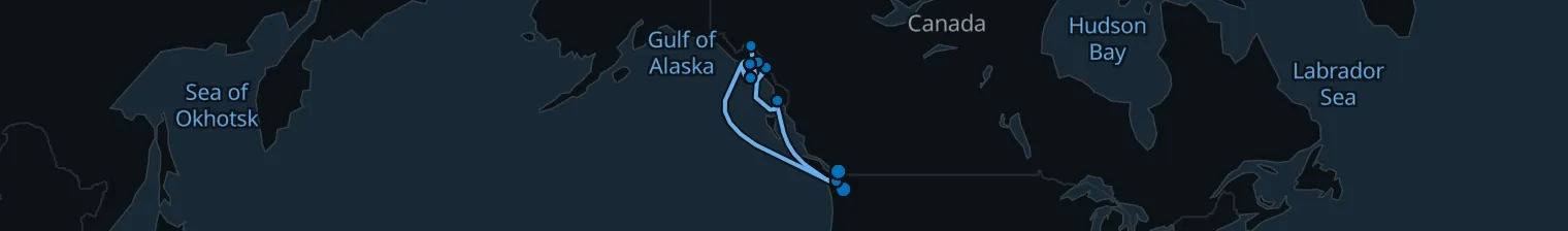 Route map of Glacier Veil – Inside Alaska’s Wild Coast