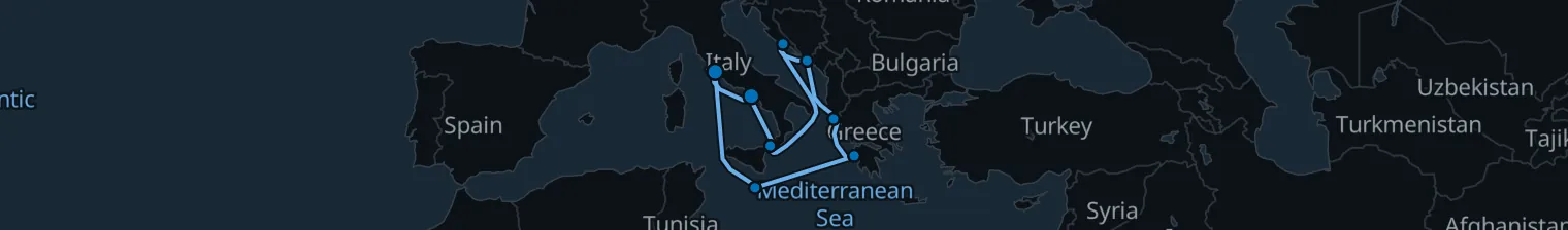 Route map of Salt & Spice Spice Route – Malta & Adriatic