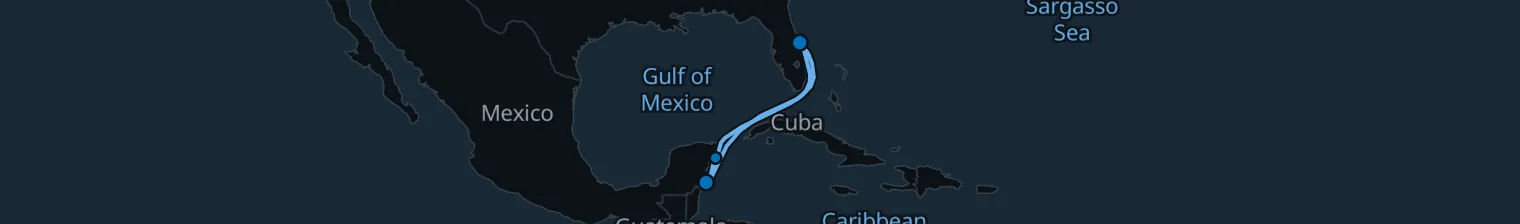 Route map of Jade & Coral Dash – Cozumel & Riviera Maya