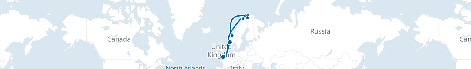 Route map of Northern Lights Run – Arctic Circle