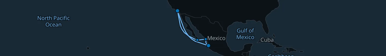 Route map of Sailor's Prism – Puerto Vallarta & San Lucas