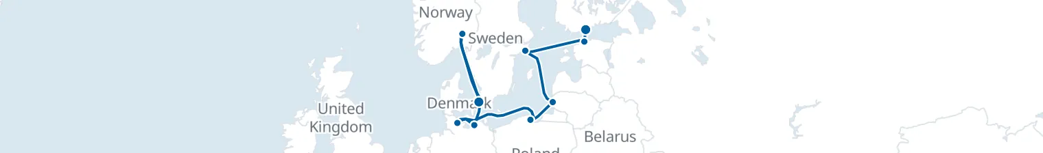 Route map of Silent Current – Baltic’s Hidden Fjords