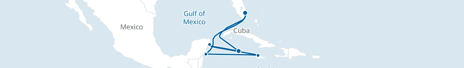 Route map of Jungle Spice & Turquoise – Caribbean’s Crown Jewels