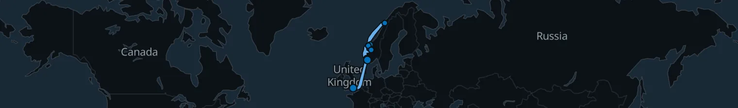 Route map of Fjords & Northern Lights – Arctic’s Whisper