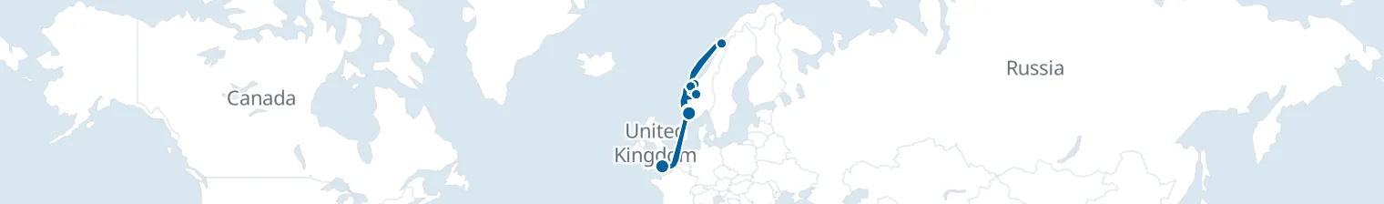 Route map of Fjords & Northern Lights – Arctic’s Whisper