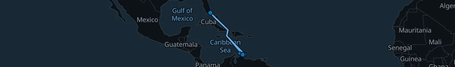 Route map of Divi-Divi Drift – Oranjestad & Bonaire
