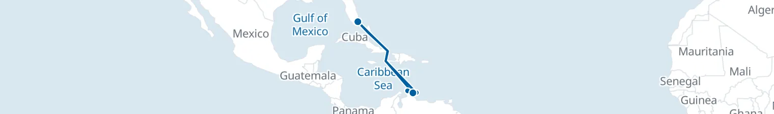 Route map of Divi-Divi Drift – Oranjestad & Bonaire