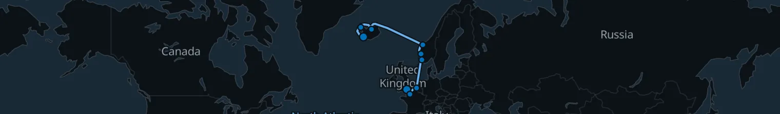 Route map of Frostfire Crossing – North Atlantic’s Wild Edge
