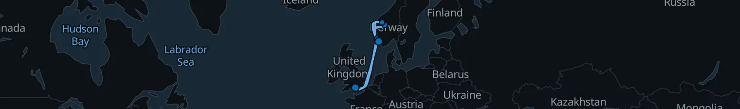 Route map of Fjord’s Veil – Norway’s Hidden Coast