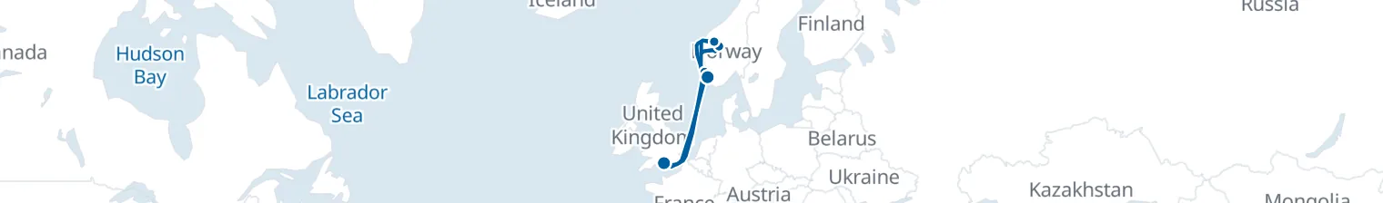 Route map of Fjord’s Veil – Norway’s Hidden Coast