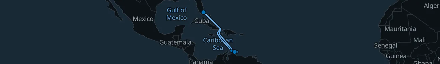 Route map of Turquoise Sanctuary – Aruba & Bonaire