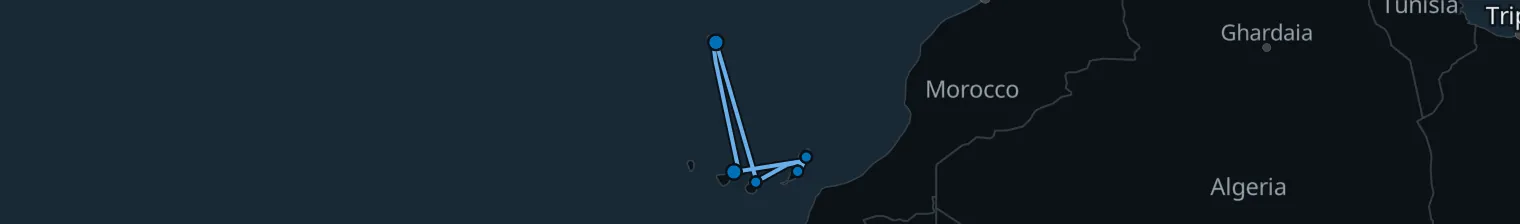 Route map of Volcanic Archipelagos – Lanzarote, Fuerteventura & Madeira