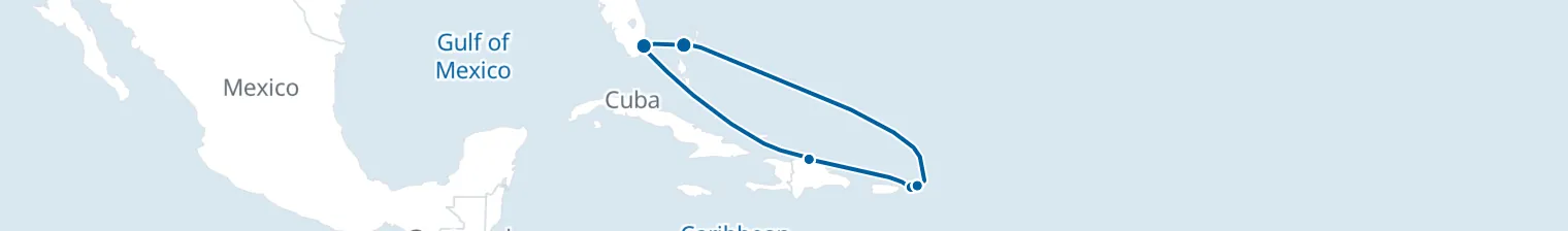 Route map of Siren’s Shore – Amber Cove & Virgin Keys