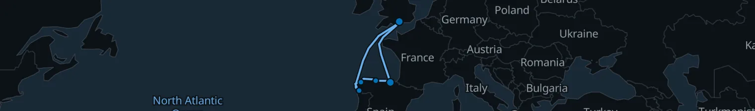 Route map of Atlantic Whisper – Basque Coast