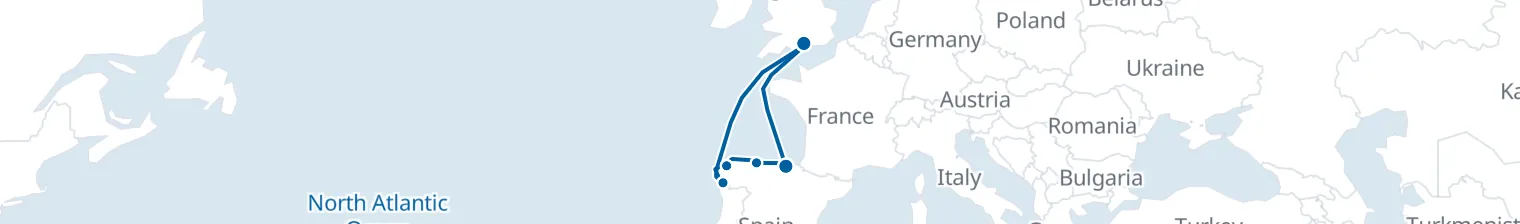 Route map of Atlantic Whisper – Basque Coast