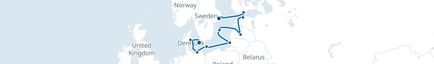 Route map of Silent Current – Baltic’s Veiled Coast