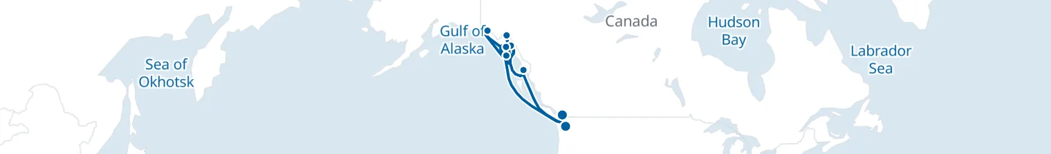 Route map of Alpine Tide – Inside Passage