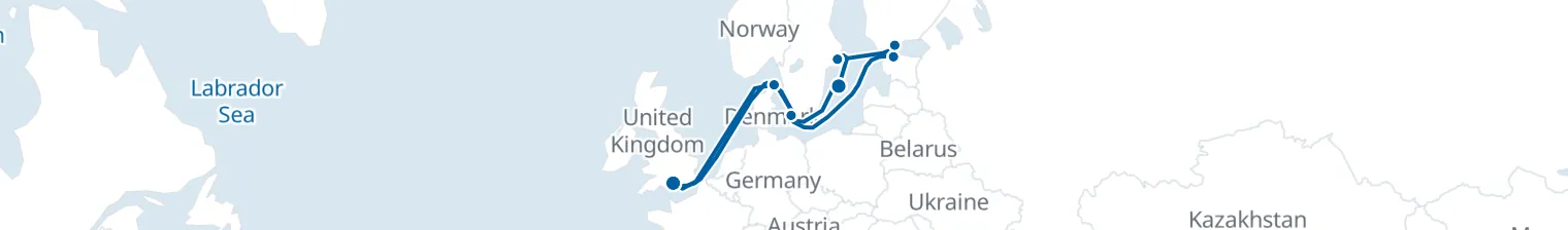 Route map of Nordic Tideweave – Baltic’s Silver Thread