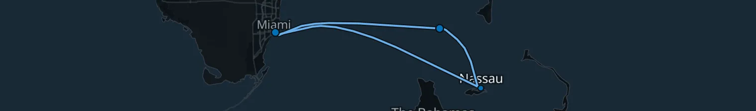 Route map of Salt & Siren – Bahamas’ Hidden Tides