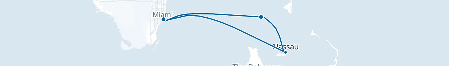 Route map of Salt & Siren – Bahamas’ Hidden Tides