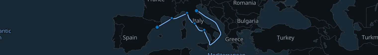 Route map of Sapphire Tide – Adriatic’s Hidden Shore