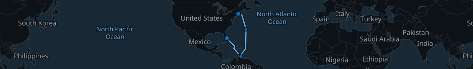 Route map of Bermuda’s Drift – Caribbean’s Jewel Coast