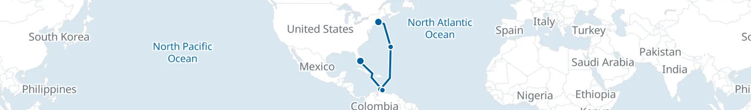 Route map of Bermuda’s Drift – Caribbean’s Jewel Coast