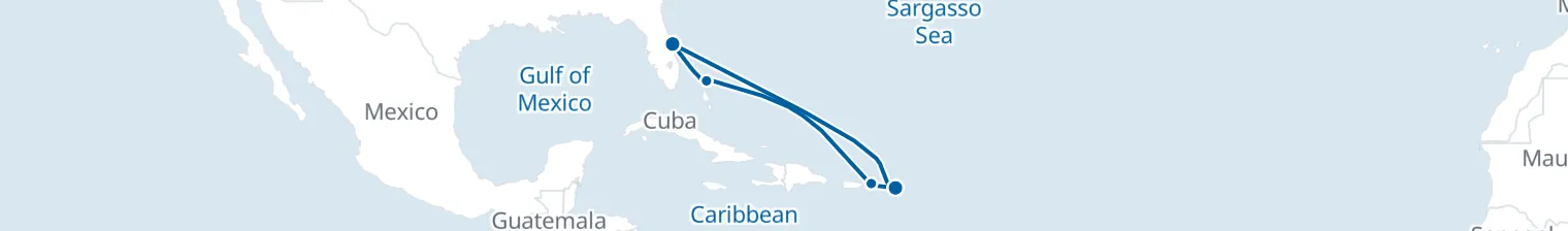 Route map of Breezy Meridian – CocoCay & Philipsburg