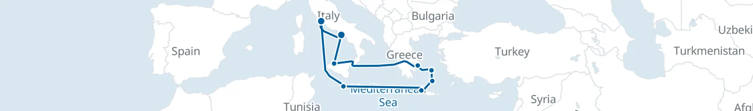 Route map of Salt & Saffron Spice Run – Rome & Malta