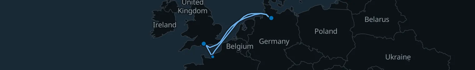 Routenkarte von 6-Nächte-Kreuzfahrt ab Southampton