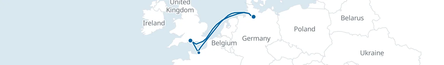 Routenkarte von 6-Nächte-Kreuzfahrt ab Southampton