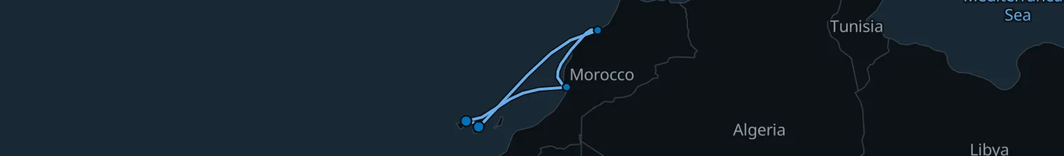 Route map of Canary Whirlwind – Sahara & Atlantic
