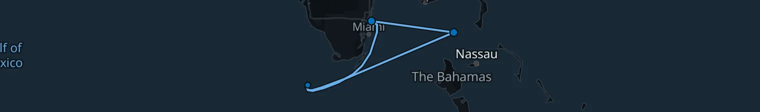 Route map of Sandy Swift – Key West & CocoCay
