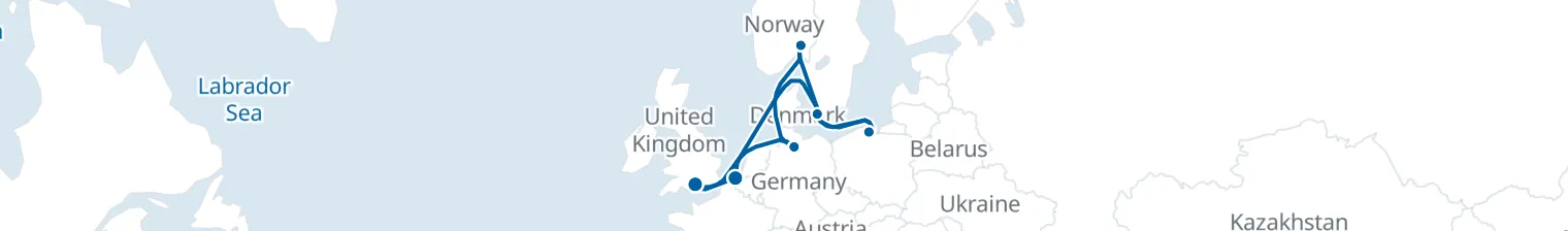 Route map of Nordic Tide – Baltic’s Silent Isles