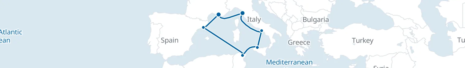 Route map of Sundrenched Spice Run – Marseille & Tunis