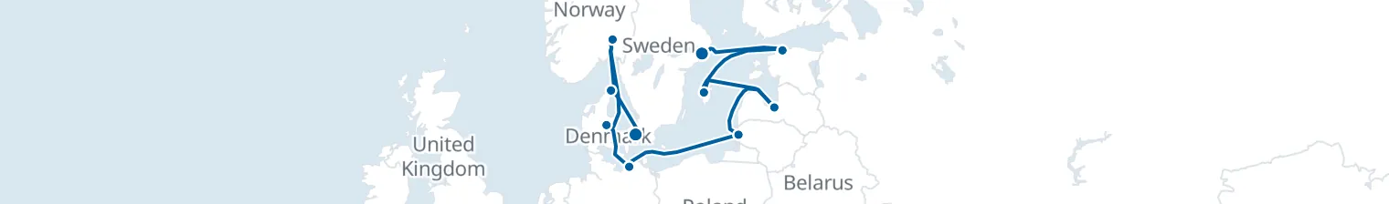 Route map of Northern Lights Current – Baltic’s Frostbitten Shores