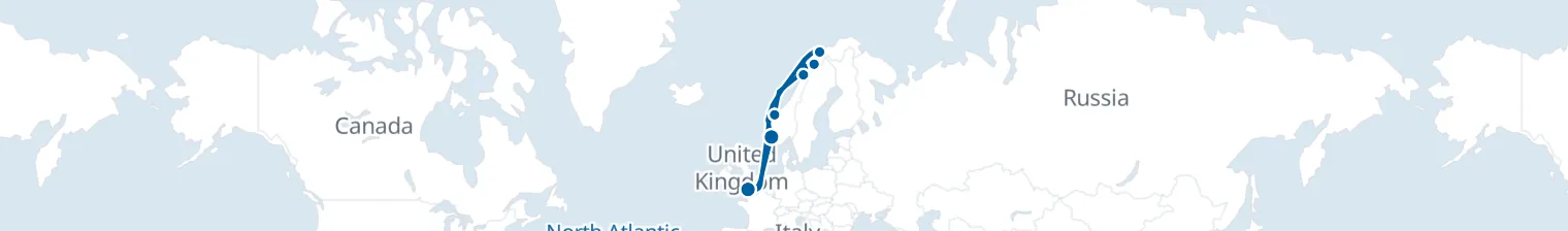 Route map of Northern Lights Reach – Arctic’s Frozen Crown