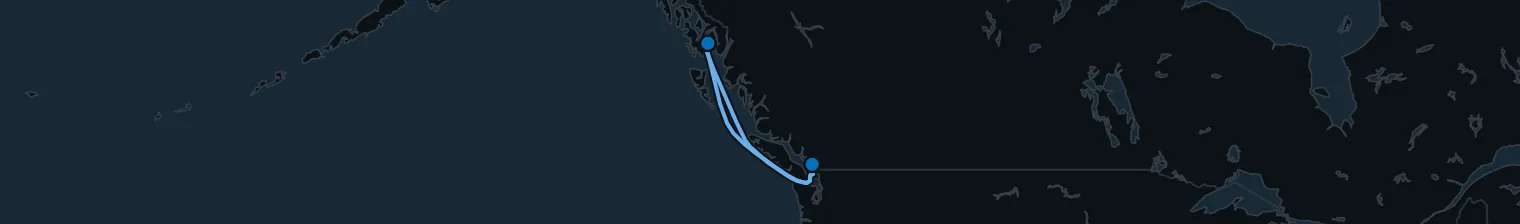 Route map of Salmon Run – Inside Passage
