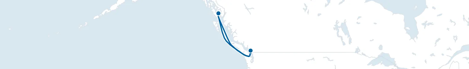 Route map of Salmon Run – Inside Passage