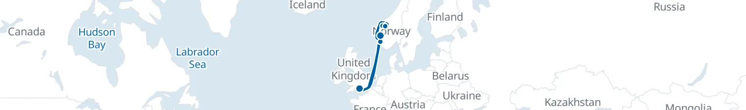 Route map of Fjords’ Whisper – Norway’s Wild Heart